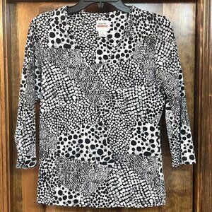 Ruby Rd. Favorites Women's 3/4 Sleeve V Neck Cotton‎ Knit Sz S EUC